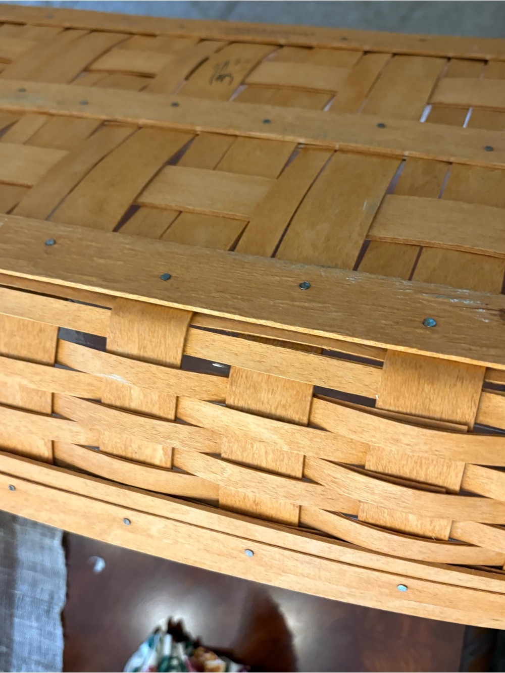 Longaberger Natural Brown Handwoven Wood Basket - Picture 5 of 8